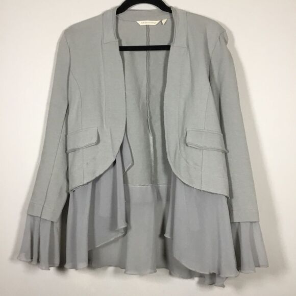 Soft Surroundings jacket with sheer floaty detail on hem & cuff open front sz XS - Picture 1 of 10